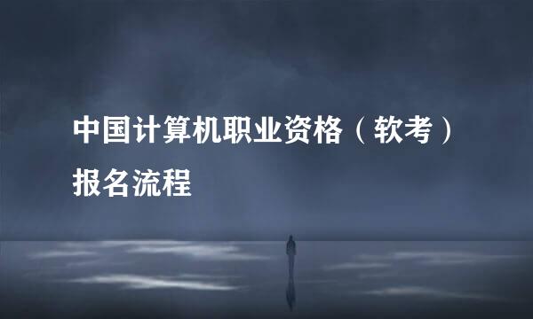 中国计算机职业资格（软考）报名流程