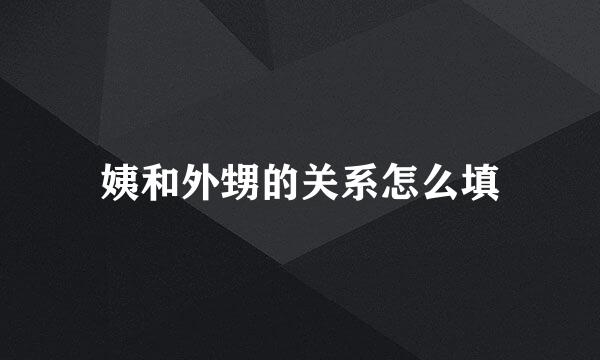 姨和外甥的关系怎么填