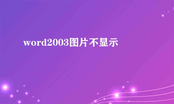 word2003图片不显示