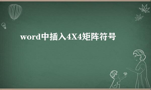 word中插入4X4矩阵符号