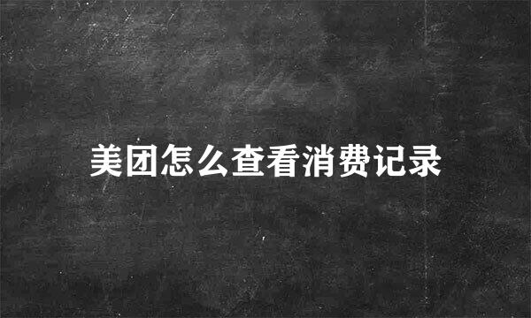 美团怎么查看消费记录