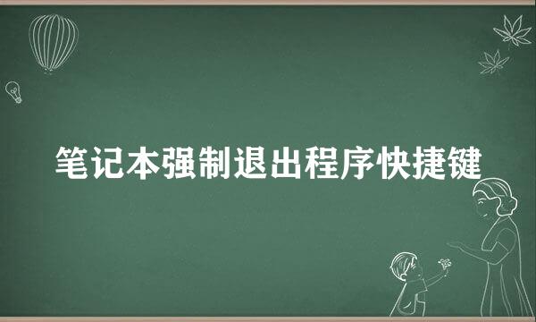 笔记本强制退出程序快捷键
