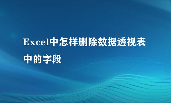 Excel中怎样删除数据透视表中的字段