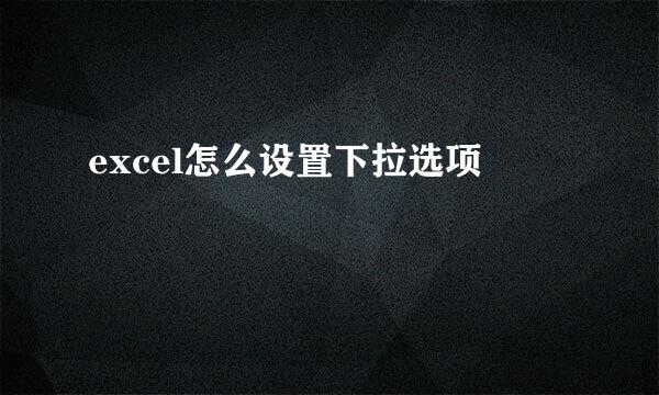 excel怎么设置下拉选项