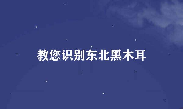 教您识别东北黑木耳