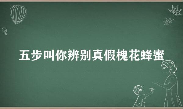 五步叫你辨别真假槐花蜂蜜