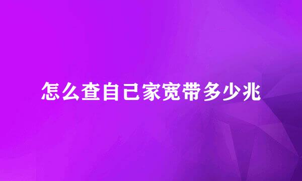 怎么查自己家宽带多少兆