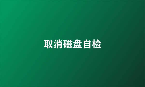 取消磁盘自检