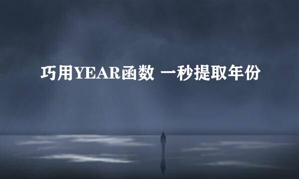 巧用YEAR函数 一秒提取年份