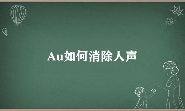 Au如何消除人声