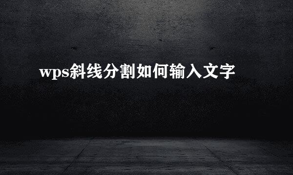 wps斜线分割如何输入文字
