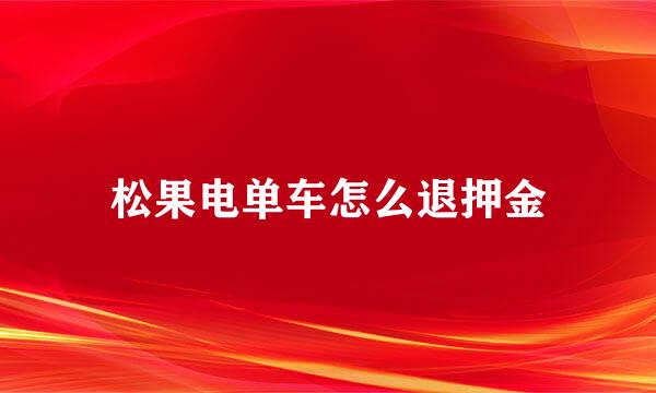 松果电单车怎么退押金