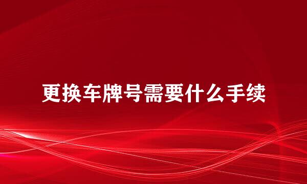 更换车牌号需要什么手续