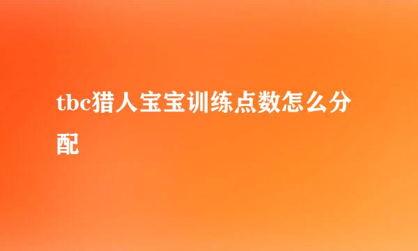 tbc猎人宝宝训练点数怎么分配