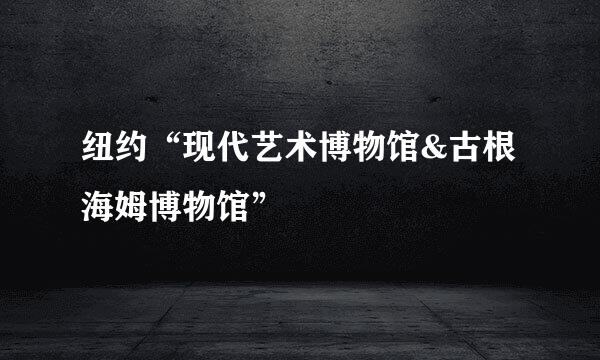 纽约“现代艺术博物馆&古根海姆博物馆”