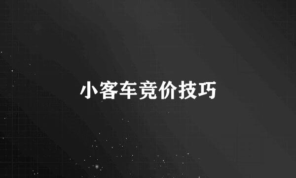 小客车竞价技巧