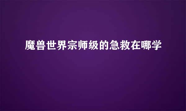 魔兽世界宗师级的急救在哪学