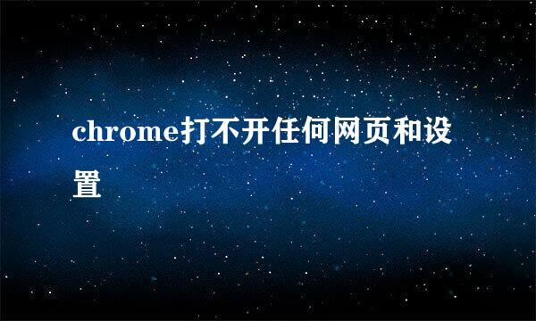 chrome打不开任何网页和设置