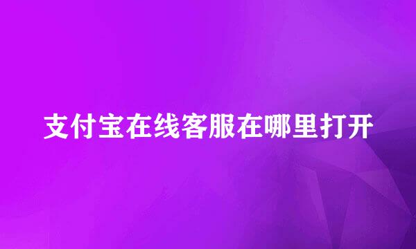 支付宝在线客服在哪里打开