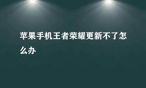 苹果手机王者荣耀更新不了怎么办