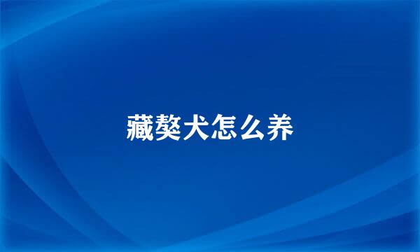 藏獒犬怎么养
