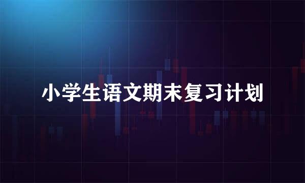 小学生语文期末复习计划
