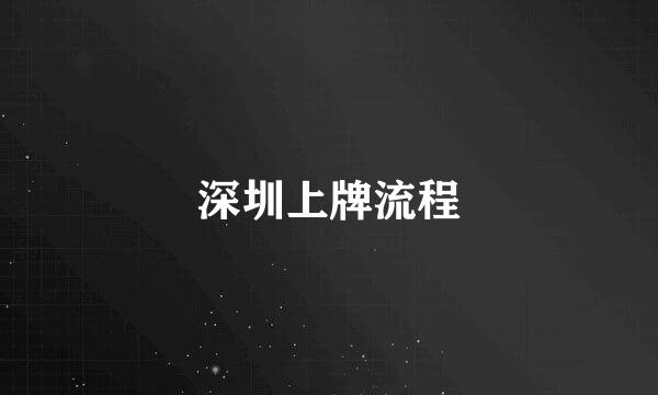 深圳上牌流程