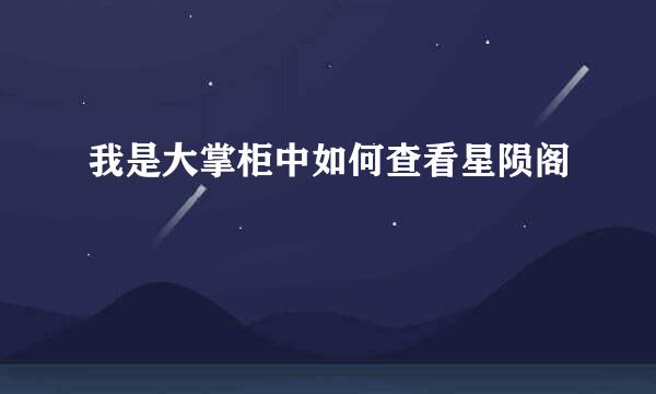 我是大掌柜中如何查看星陨阁