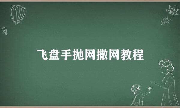 飞盘手抛网撒网教程
