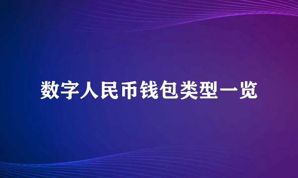 数字人民币钱包类型一览