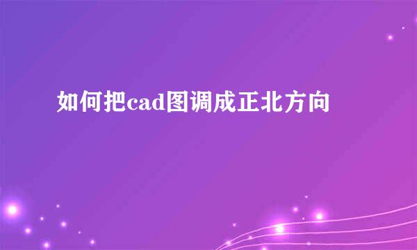 如何把cad图调成正北方向