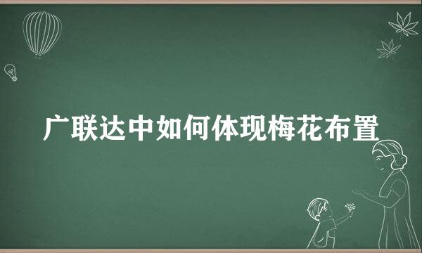 广联达中如何体现梅花布置