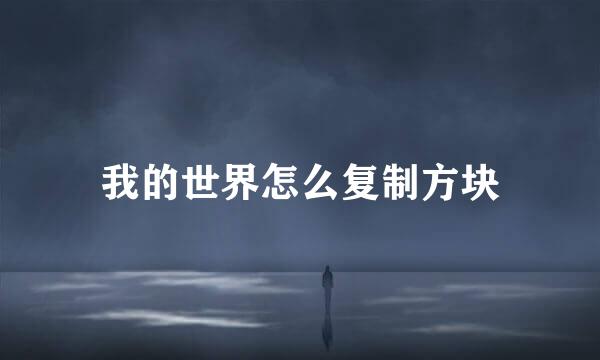 我的世界怎么复制方块