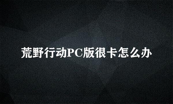 荒野行动PC版很卡怎么办