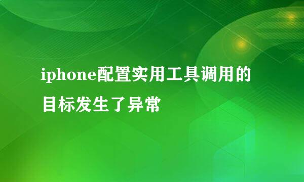 iphone配置实用工具调用的目标发生了异常