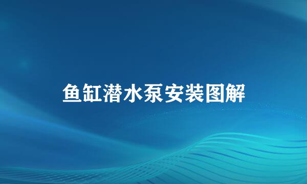 鱼缸潜水泵安装图解