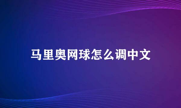 马里奥网球怎么调中文