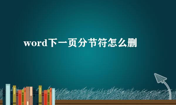 word下一页分节符怎么删
