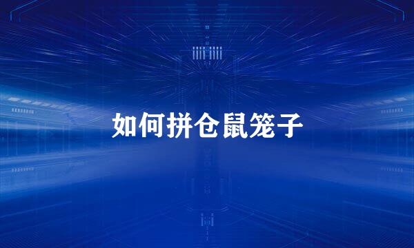 如何拼仓鼠笼子