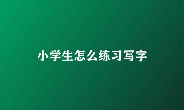 小学生怎么练习写字