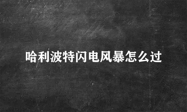 哈利波特闪电风暴怎么过