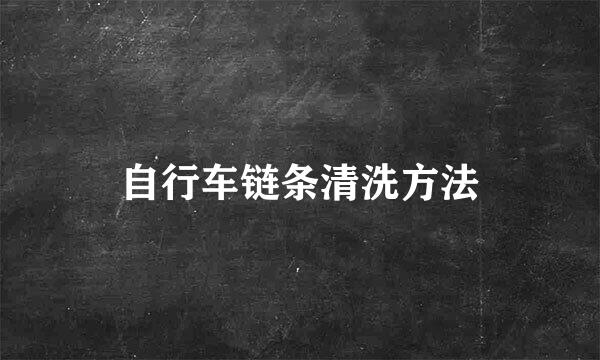 自行车链条清洗方法