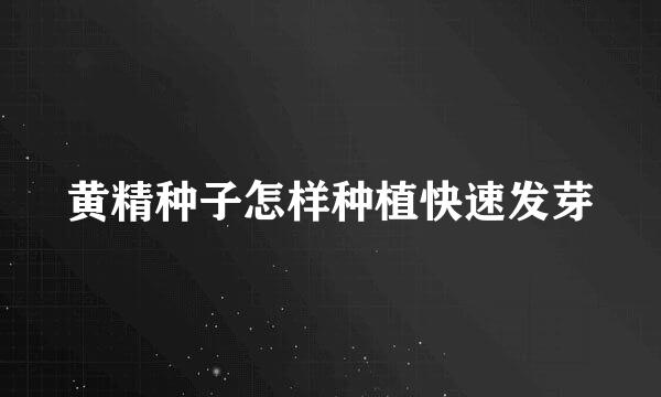 黄精种子怎样种植快速发芽
