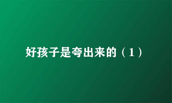 好孩子是夸出来的（1）