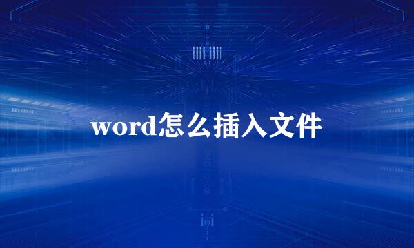 word怎么插入文件