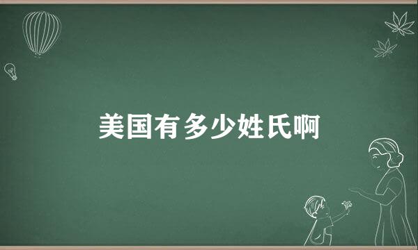 美国有多少姓氏啊