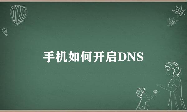 手机如何开启DNS
