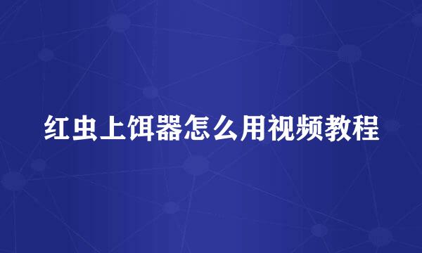 红虫上饵器怎么用视频教程