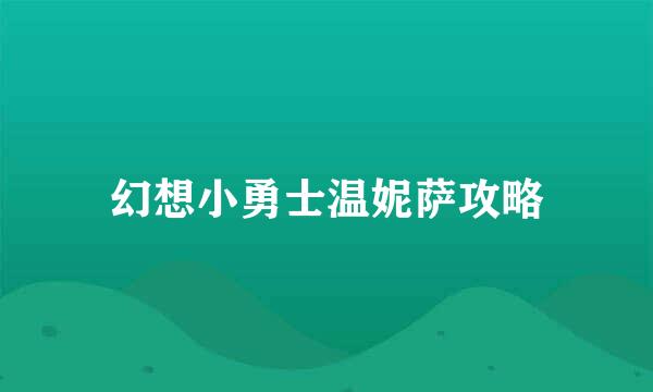 幻想小勇士温妮萨攻略