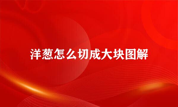 洋葱怎么切成大块图解